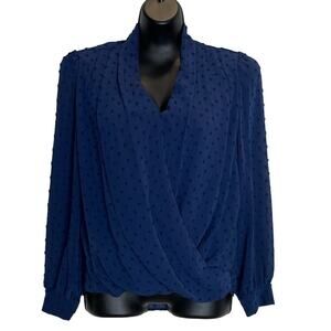 Beacon Apparel Cross Front Wrap Draped Blouse - Size MP